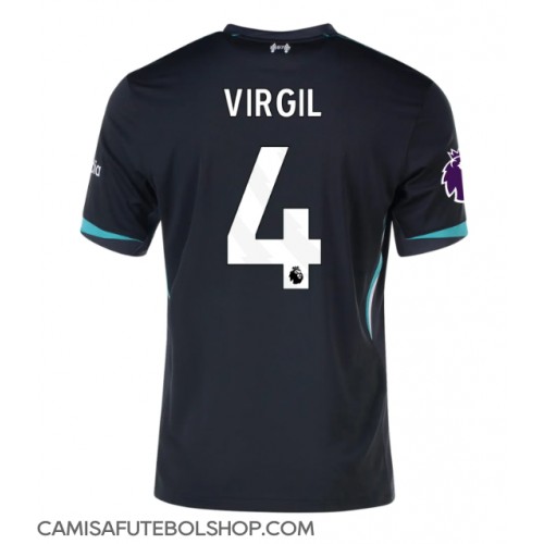 Camisa de time de futebol Liverpool Virgil van Dijk #4 Replicas 2º Equipamento 2024-25 Manga Curta